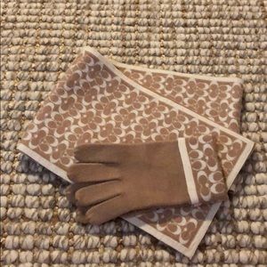 Coach Scarf & Glove Set
